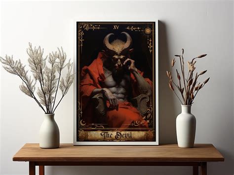 The Devil Tarot Card Print Major Arcana Art Poster the Devil Canvas ...