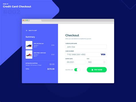 Daily UI - #002 - Credit Card Checkout on Behance