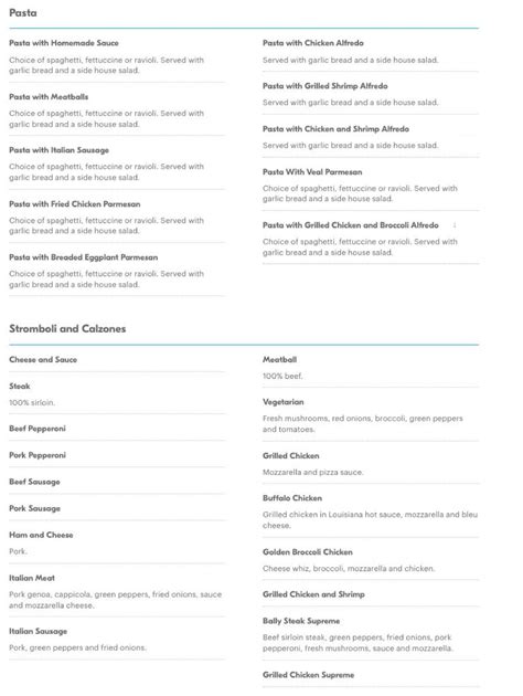 Bally's 2 Pizza Menu (Updated February 2026)