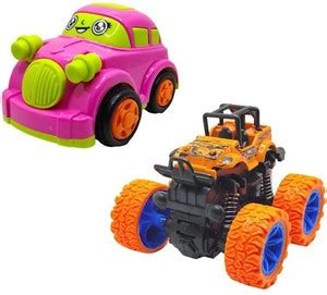 SATSA Unbreakable Friction Powered Toy Combo Set SMILE CAR & MONSTER ...