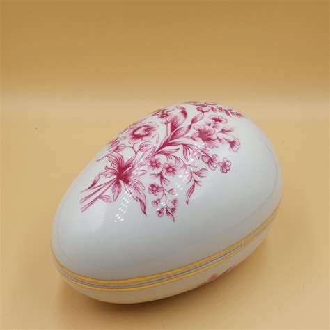 VINTAGE EASTER EGG- Porcelain Egg Box- Jewellery Box- Hungarian ...