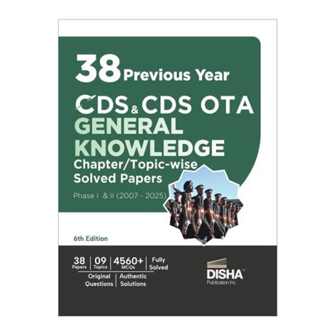 38 Previous Year CDS & OTA General Knowledge Topic-wise Solved Papers ...