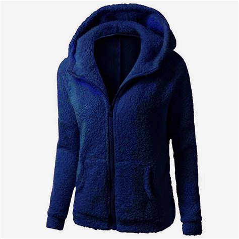 BLVB Womens 2024 Winter Fuzzy Fleece Jackets Full Zip Warm Cozy Hooded ...