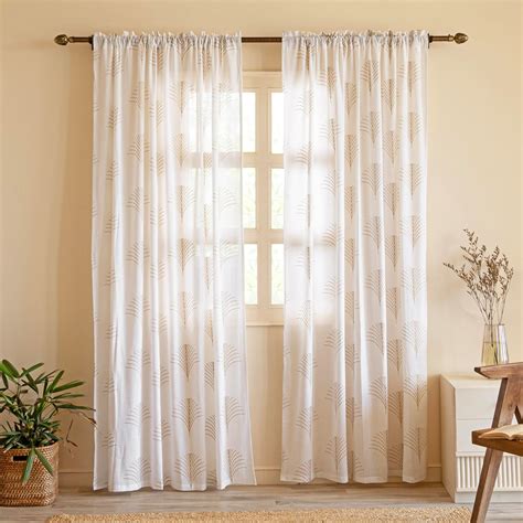 Buy HOMEMONDE Sheer Cotton Curtains 9 Feet Long Door - Luxury Gold ...