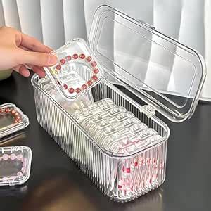 HOMENITY®- 14pcs Acrylic Jewelry Organizer Box Set, Portable Storage ...