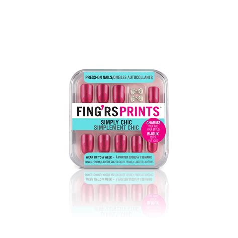 Fingrs Fing'rsprints Pre-Glued Nails, Simply Chic Look Polished, 24 ...