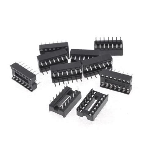 Alcoa Prime10 Pcs 14 Pins 2.54mm Pitch DIP IC Sockets Solder Type ...