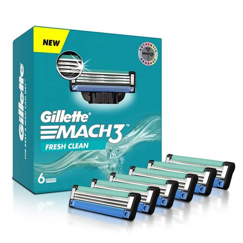 Gillette Mach3 Shaving 3-Bladed Cartridges, Pack of 6 : Amazon.in ...