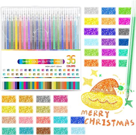 Amazon.com : SAYEEC Glitter Gel Pens, 36 Colored Metallic Gel Pens Set ...