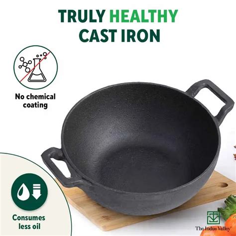 Buy Best Premium Cast Iron Cookware Set Fryingpan+Kadai/Kadhai Online ...