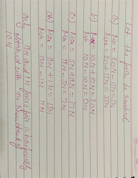 out of the following forces, the resultant of which cannot be 10N. a ...