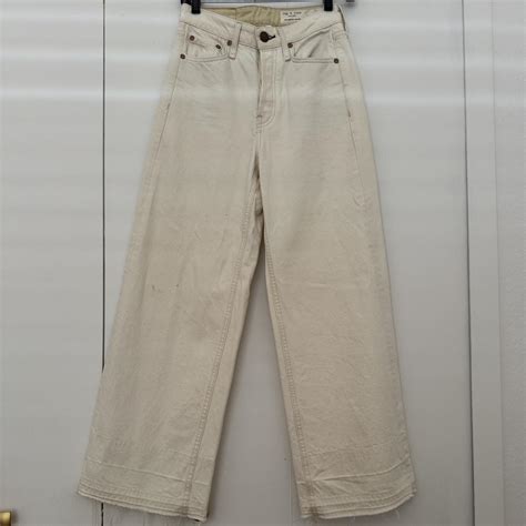 Rag and Bone cream wide leg jeans - Depop