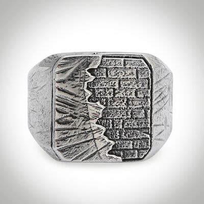 B Series New Life Theme Stoneless Mens Gray Color Ring