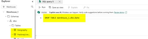 Solved: Deleting tables in a warehouse - Microsoft Fabric Community