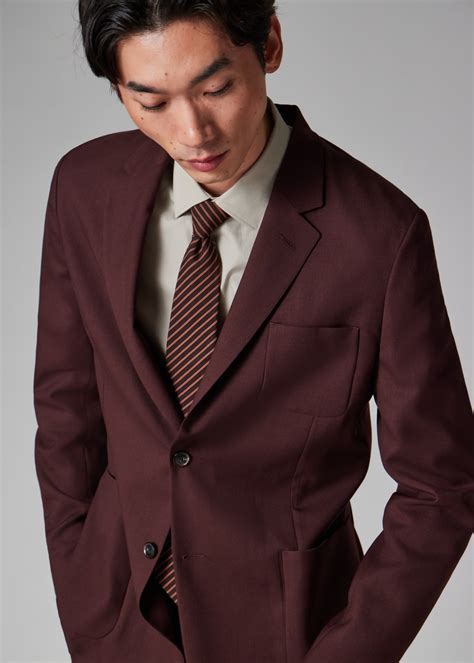 Men's Burgundy Wool Unlined Blazer