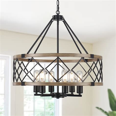 QAREHL Modern Farmhouse Chandeliers for Dining Room 21.65’’ Inch Rustic ...