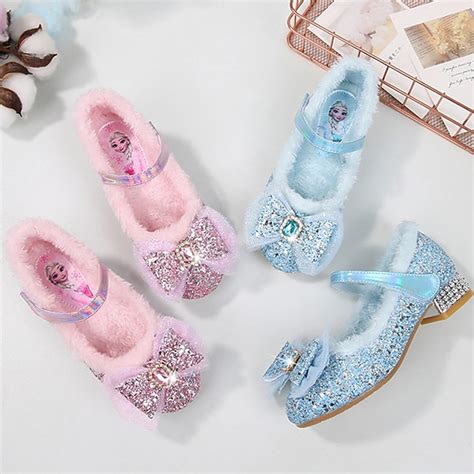Frozen Fairytale Princess Elsa Shoes Girls' Movie Cosplay Sequins ...