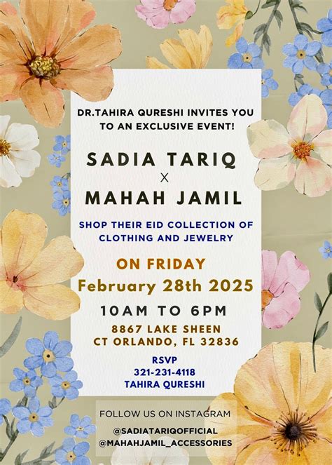 Eid Exhibit by Sadia Tariq & Mahah Jamil , 8867 lake sheen Dr Orlando ...