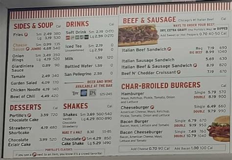 Online Menu of Portillos Hot Dogs Restaurant, Tinley Park, Illinois ...