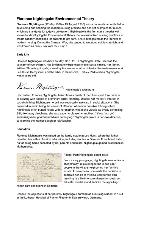 SOLUTION: Tfn nursing florence nightingale environmental theory - Studypool