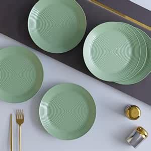 Buy The Earth Store Spiral Green 6 Piece -10 Inch Ceramic Dinner Plates ...