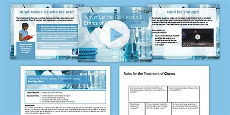 GCSE Never Let Me Go Lesson Pack 3: Ethics of Cloning Ch12