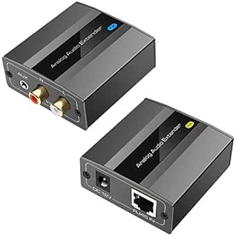Analog Audio Extender Converter Over Single Cat5e/6 (PoC) up to 1475 FT ...