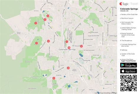 Colorado Springs Printable Tourist Map | Sygic Travel