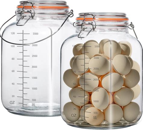 Amazon.com: Galssmagic 2 Pack 1 Gallon Glass Jar with Airtight Lids ...