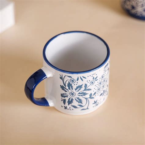 Floral Design Stackable Coffee Mugs Set of 4 200ml Online - Premium ...