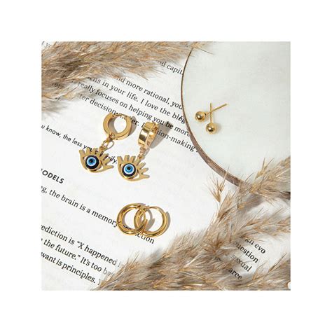 Buy MAASHA Women Gold-Tone Evil Eye Earrings (Pack of 3 ) Online
