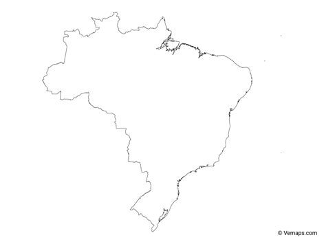 Explore Brazil with the Outline Map Brazil - Premium Printable