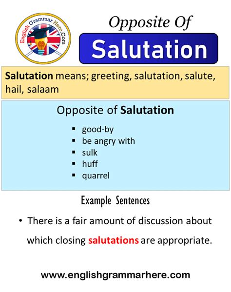 Opposite Of Salutation, Antonyms of Salutation, Meaning and Example ...