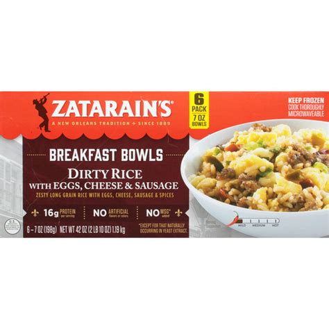 Zatarain's Dirty Rice with Eggs, Cheese and Sausage Breakfast Bowls (42 ...