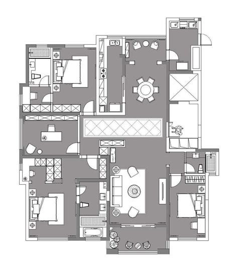 240平米四居室户型图片 – 设计本装修效果图