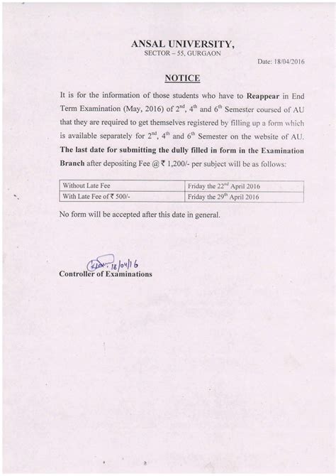 Exam Notices | Important Announcements - Sushant University