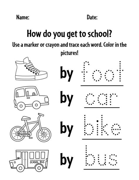 Transportation Worksheets for Preschoolers 的图像结果