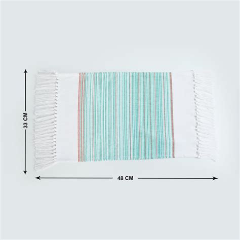 Buy Medora Multicolour Striped Cotton Ribbed Placemat - 33x48cm from ...