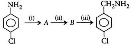 Mark the correct route of the conversion of p-chloroaniline to p ...