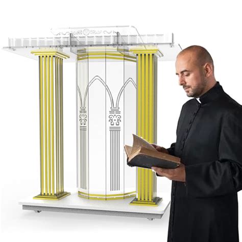 Buy Luxury Acrylic Podium Vertical Wedding Officiating Table Rolling ...