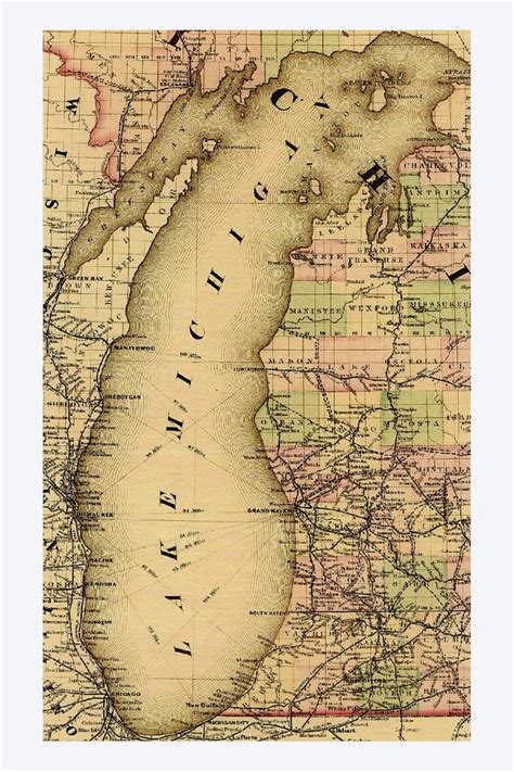 Map lake michigan