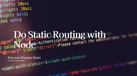 Do Static Routing with Node | Praveen Kumar Saini