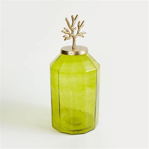 Buy Splendid Glass Tall Decorative Jar with Metal Lid from Home Centre ...