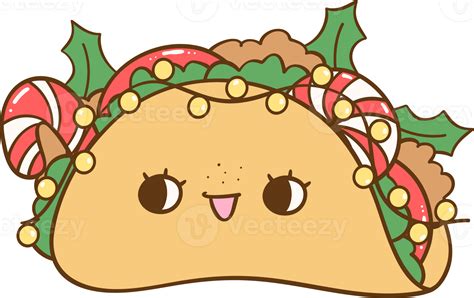 Retro Mexican Christmas Taco Doodle Cartoon 52249926 PNG
