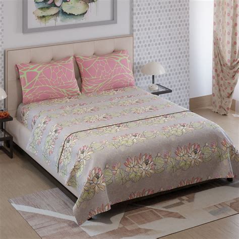 Buy COLOR SENSE Ivy Microfibre Floral Print 3Pcs Queen Bedsheet Set ...