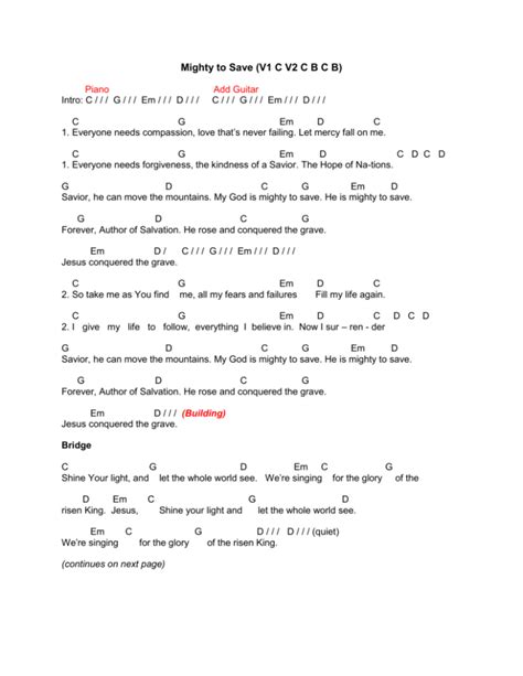 Image result for Mighty to Save Tutorial