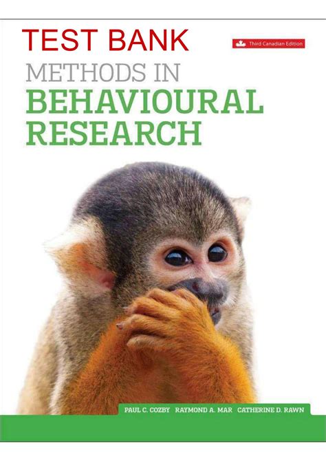 METHODS IN BEHAVIORAL RESEARCH 3RD CANADIAN EDITION BY PAUL C COZBY ...