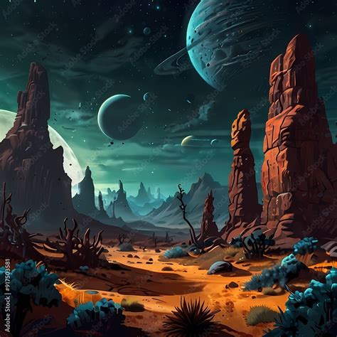 Alien World Landscape 的图像结果