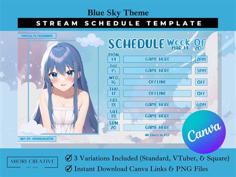 Pastel vtuber schedule template vtubers stream schedule vtuber assets ...