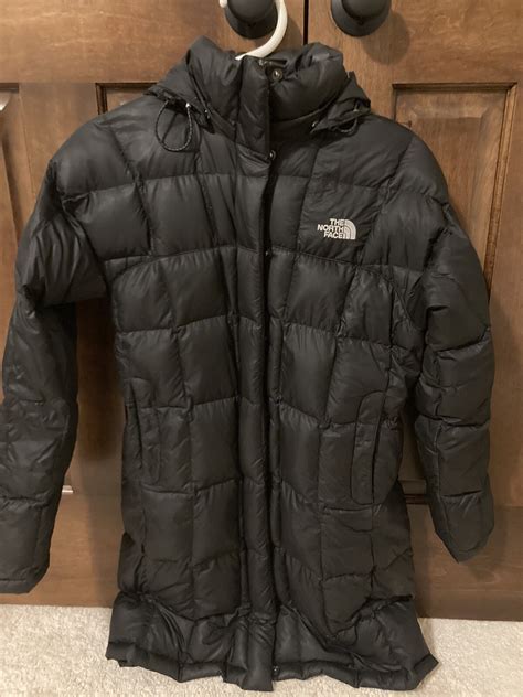 Women's Black North Face 600 Goose Down Long Hood Parka Coat Jacket ...